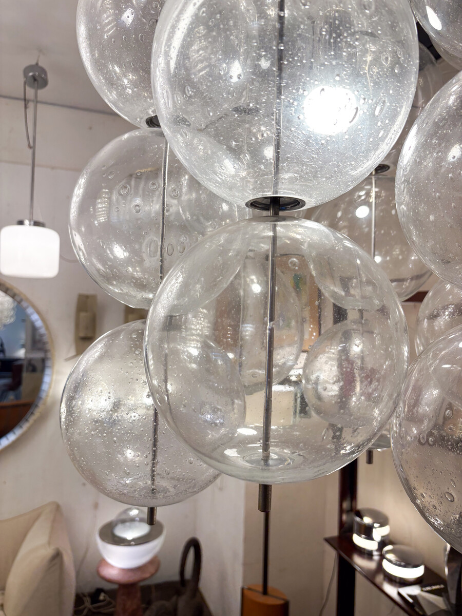 Large Glass Ceiling Light, Czech, 1960s