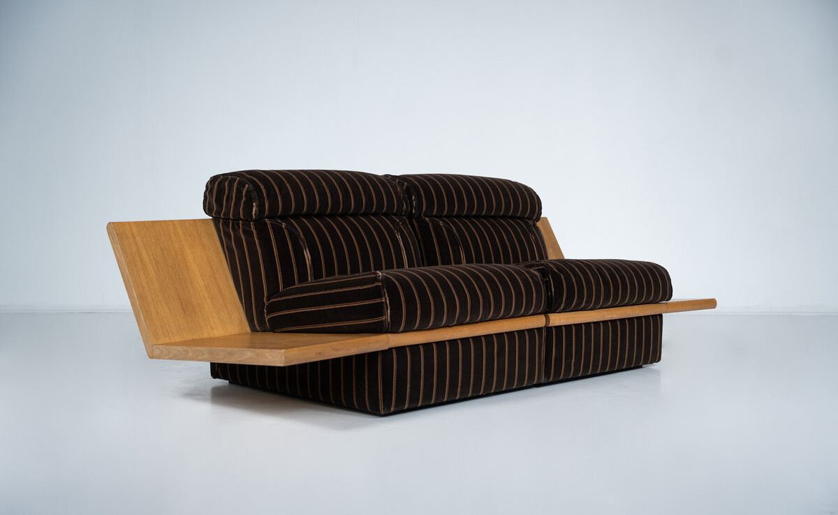 Large Modular Sofa with Integrated Side Tables, Italy, 1970s - Original Fabric