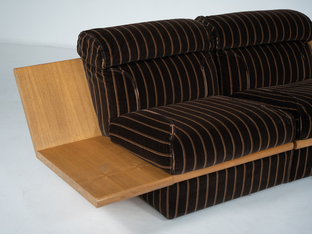 Large Modular Sofa with Integrated Side Tables, Italy, 1970s - Original Fabric