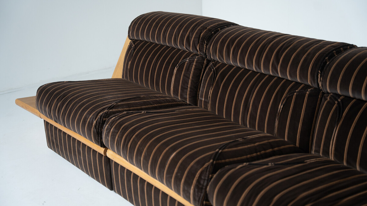Large Modular Sofa with Integrated Side Tables, Italy, 1970s - Original Fabric