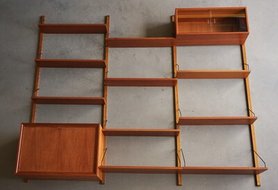 Large Vintage Danish Wall System by Poul Cadovius for Cado, 1960s