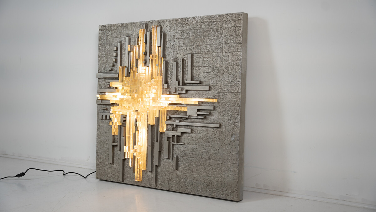 Large Wall Light Rottura Spaziale,  Poliarte, Italy, 1970s