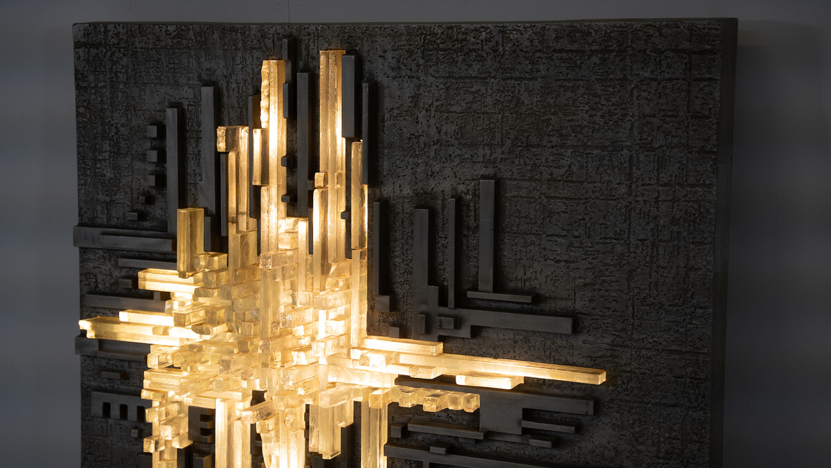 Large Wall Light Rottura Spaziale,  Poliarte, Italy, 1970s