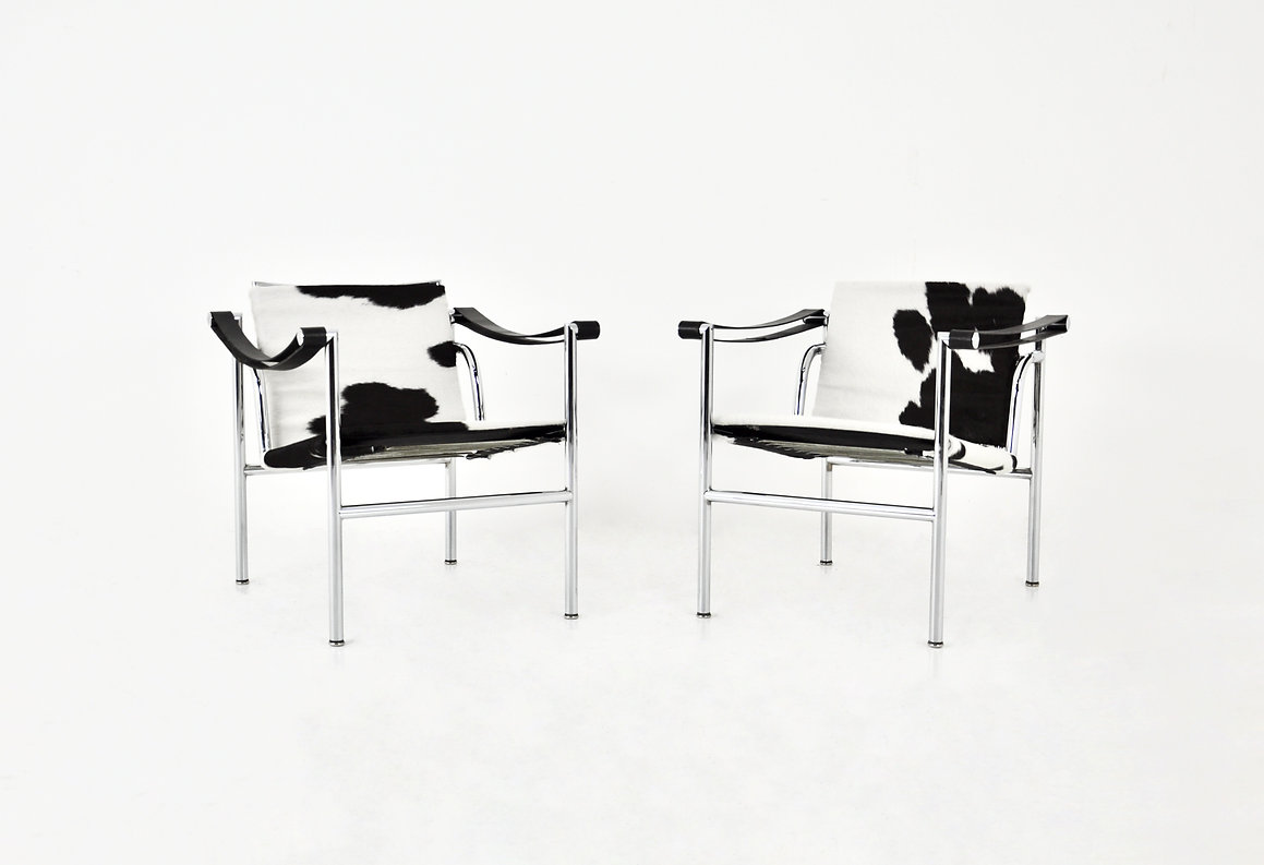 LC1 Armchairs by Le Corbusier for Cassina 1970S, set of 2