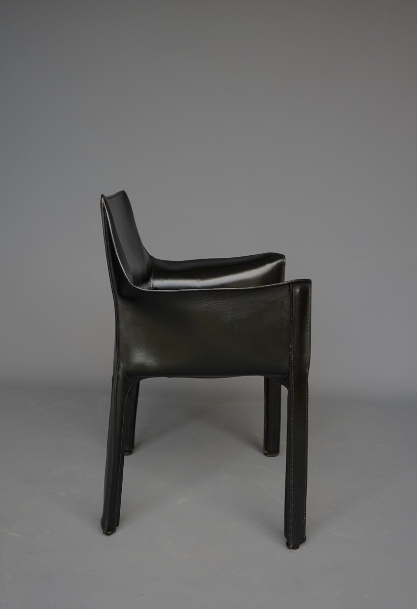 Leather 413 Cab Armchair by Mario Bellini, Cassina