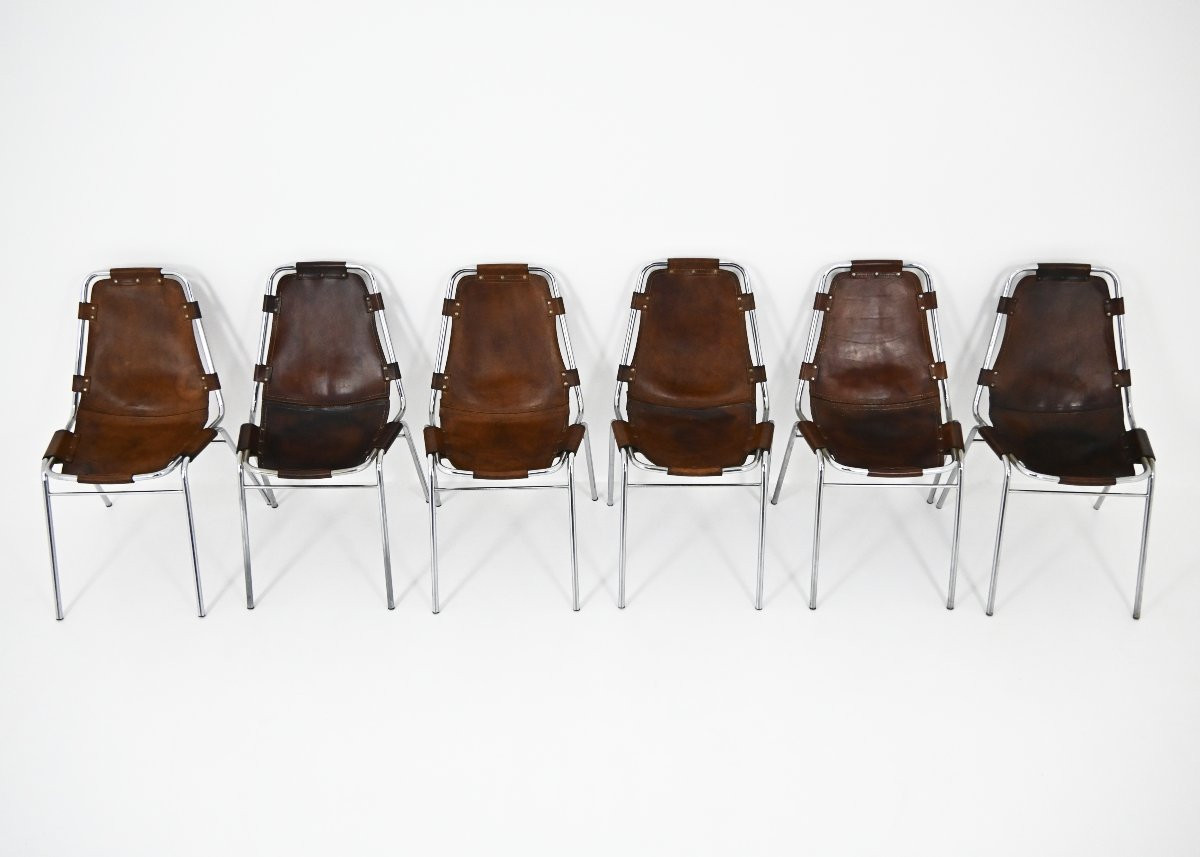 Les Arcs Chairs by Charlotte Perriand, 1960s, set of 6