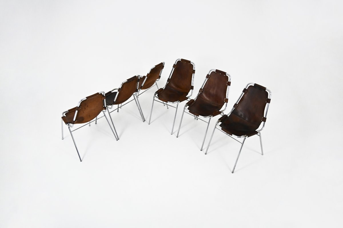 Les Arcs Chairs by Charlotte Perriand, 1960s, set of 6