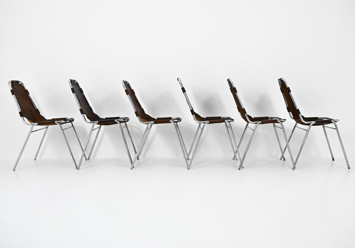Les Arcs Chairs by Charlotte Perriand, 1960s, set of 6