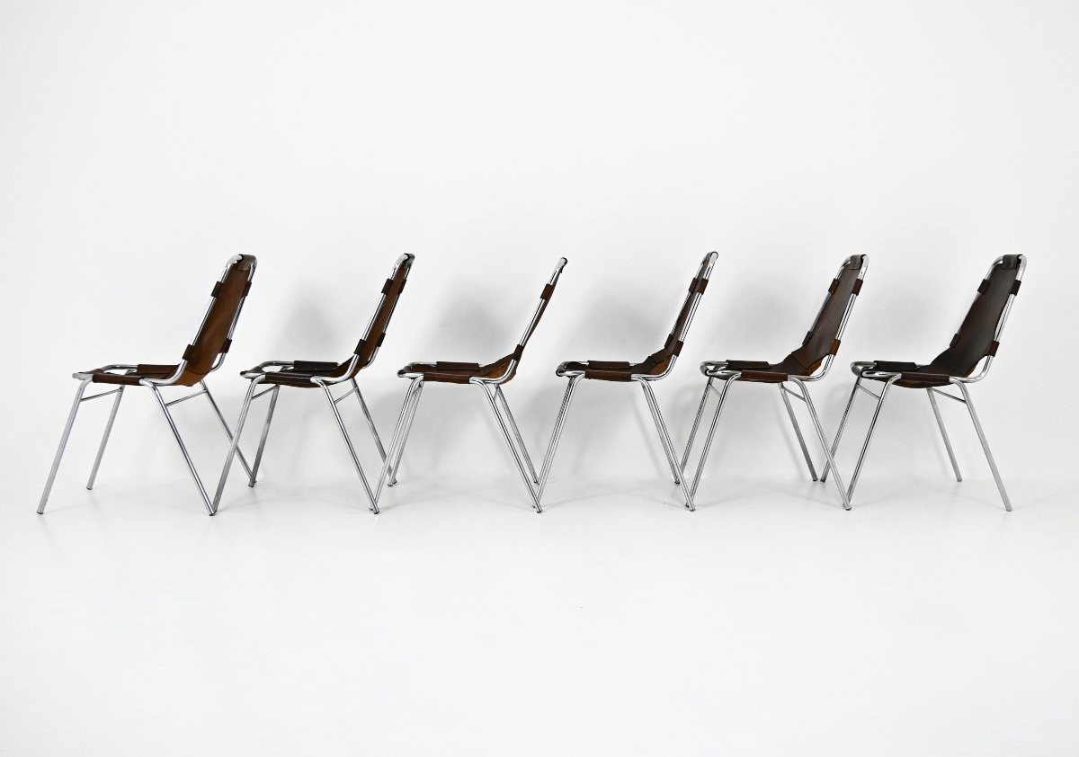 Les Arcs Chairs by Charlotte Perriand, 1960s, set of 6