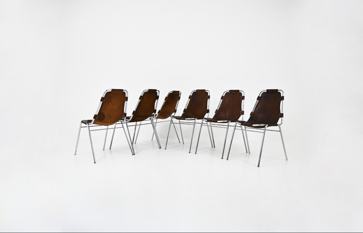 Les Arcs Chairs by Charlotte Perriand, 1960s, set of 6