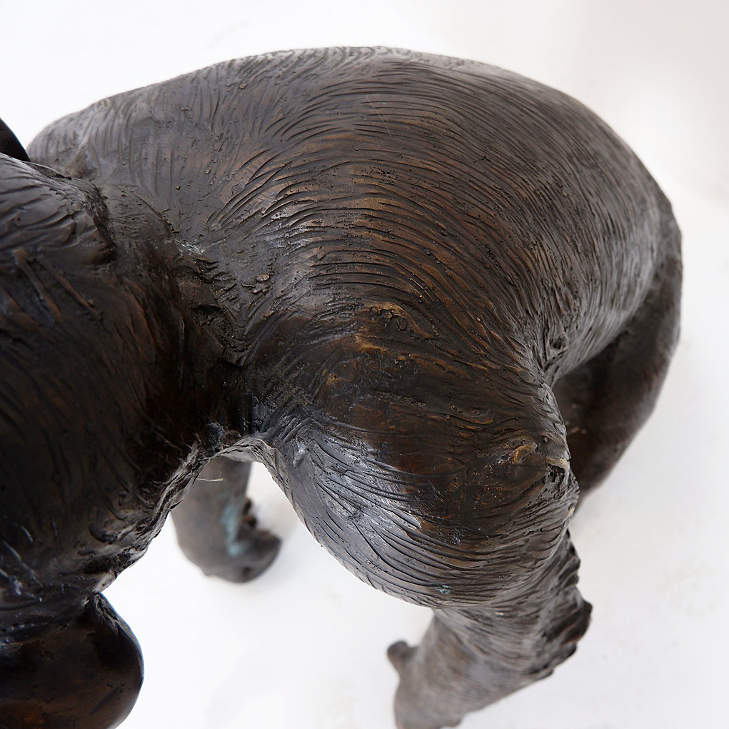 Life-size Chimpanzee Sculpture in Bronze 