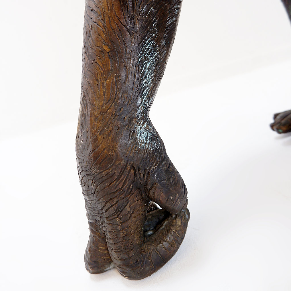 Life-size Chimpanzee Sculpture in Bronze 