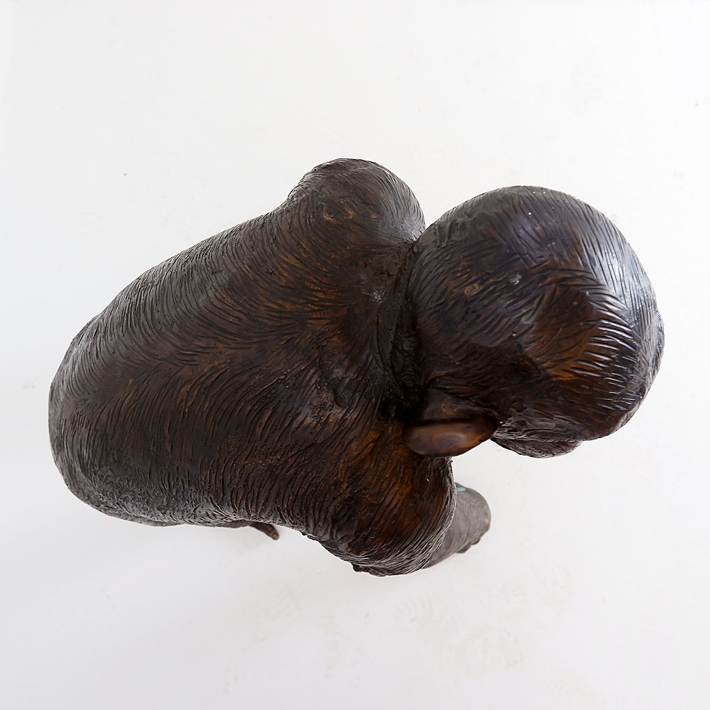 Life-size Chimpanzee Sculpture in Bronze 