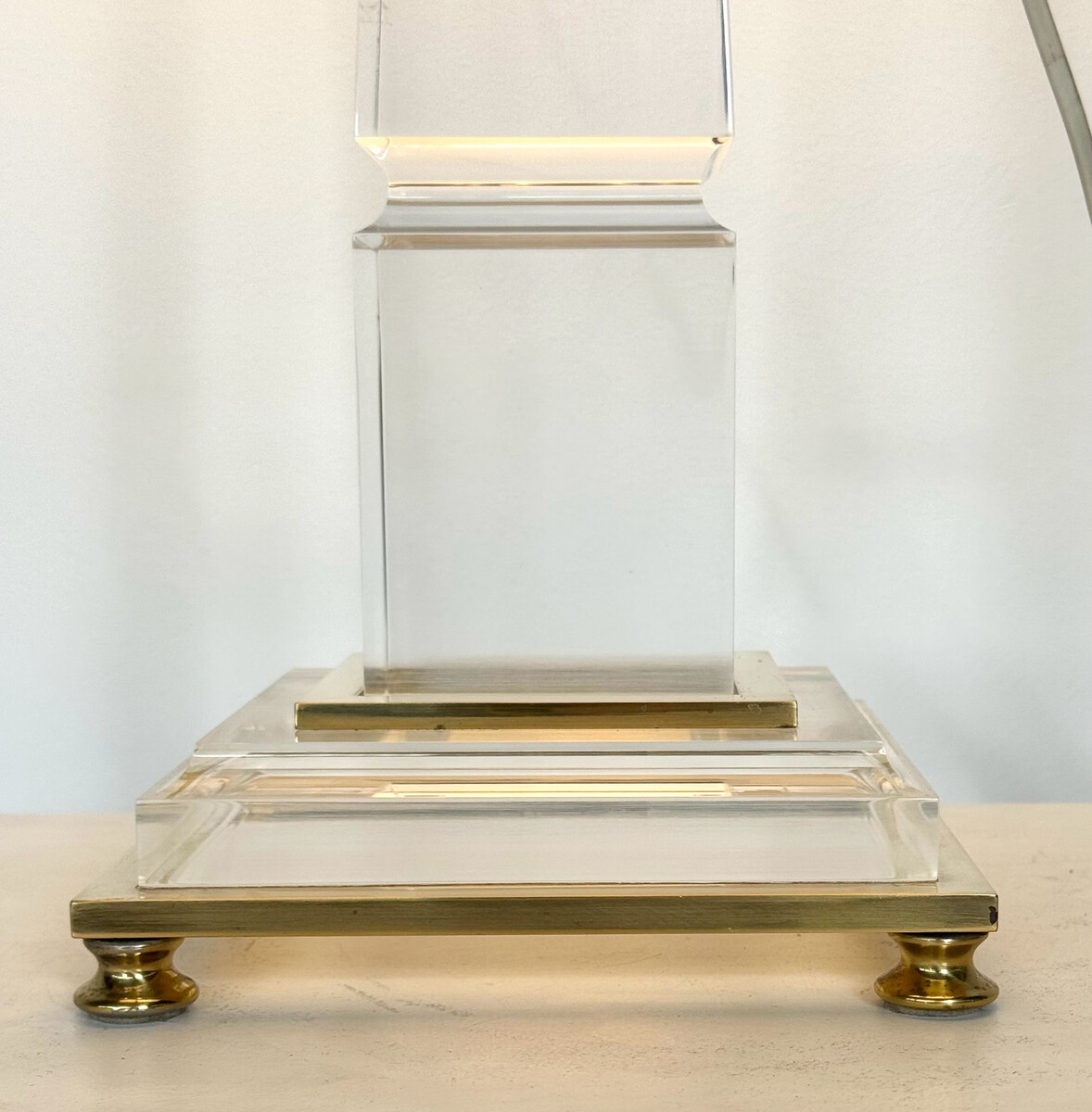Lucite and Brass Desk Lamp by Sandro Petti, 1970s