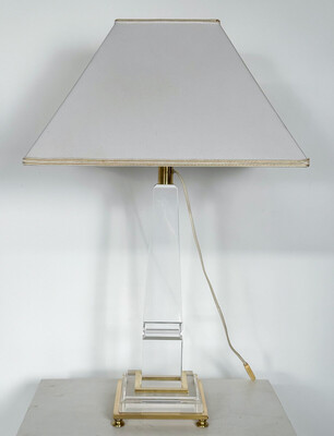 Lucite and Brass Desk Lamp by Sandro Petti, 1970s