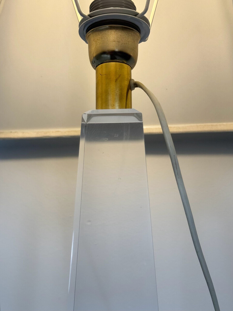 Lucite and Brass Desk Lamp by Sandro Petti, 1970s
