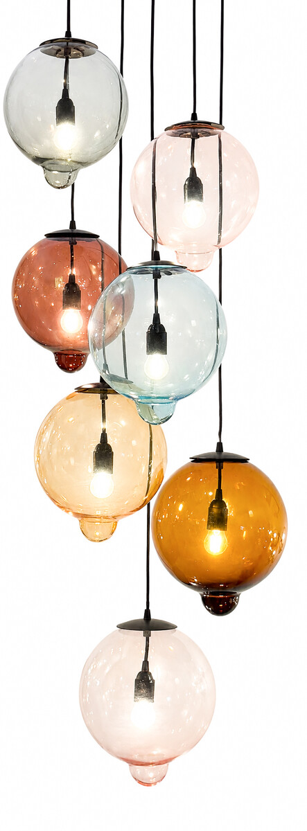 Meltdown Suspension, Multicolor Blown Glass, Cappellini