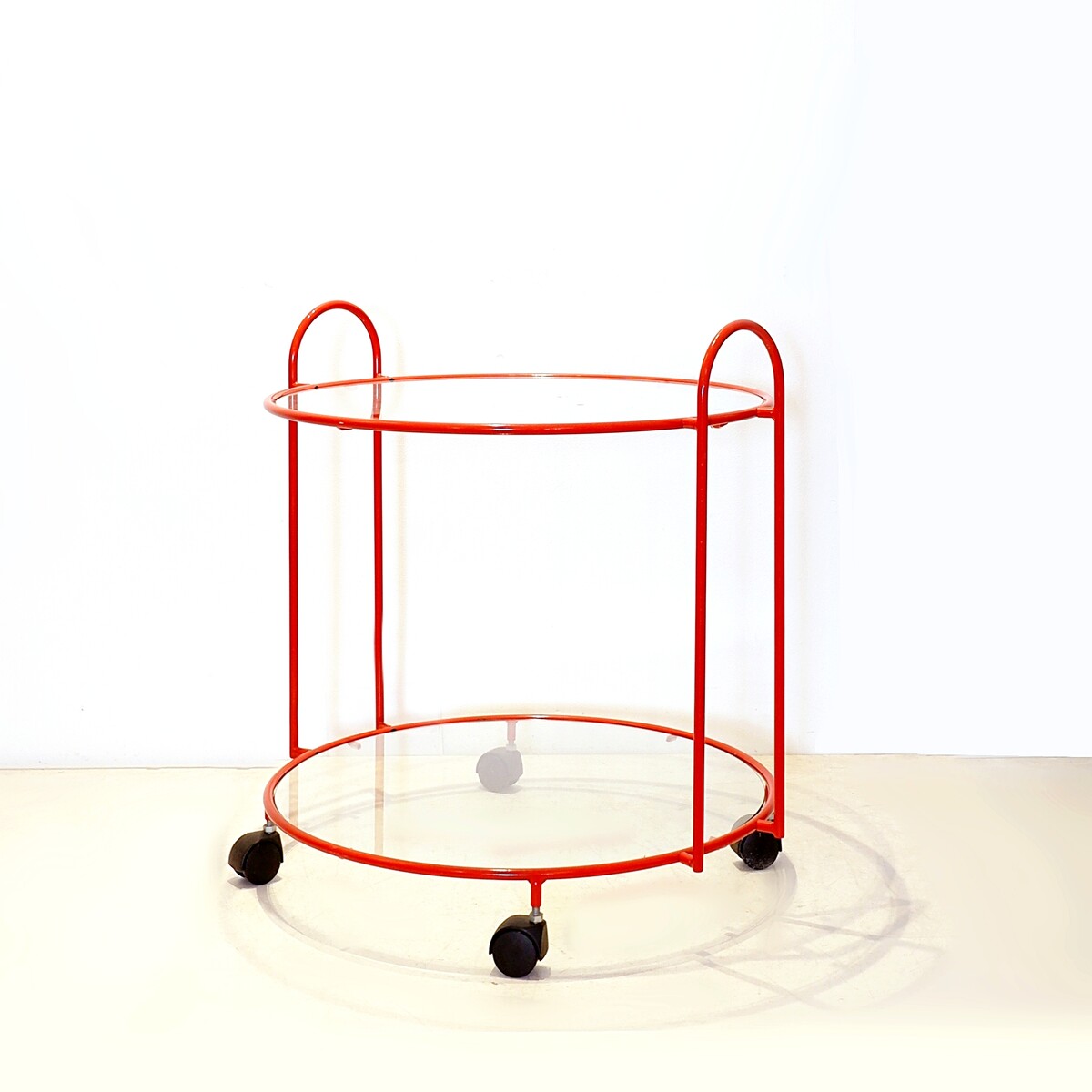 Metal and glass Serving Cart or Side Table - 1970