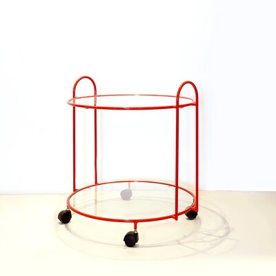 Metal and glass Serving Cart or Side Table - 1970
