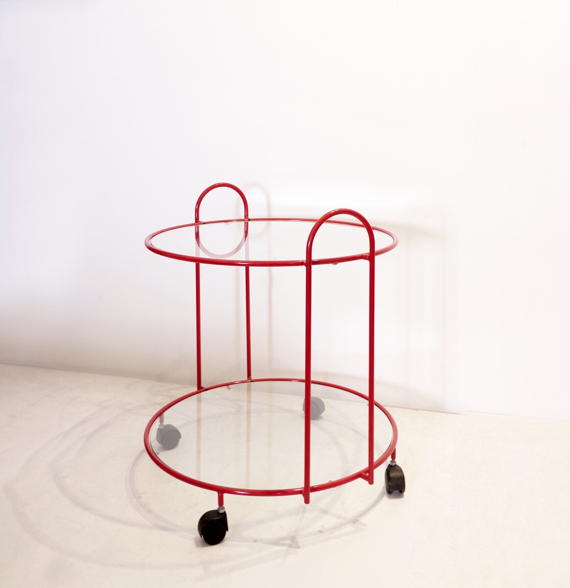 Metal and glass Serving Cart or Side Table - 1970