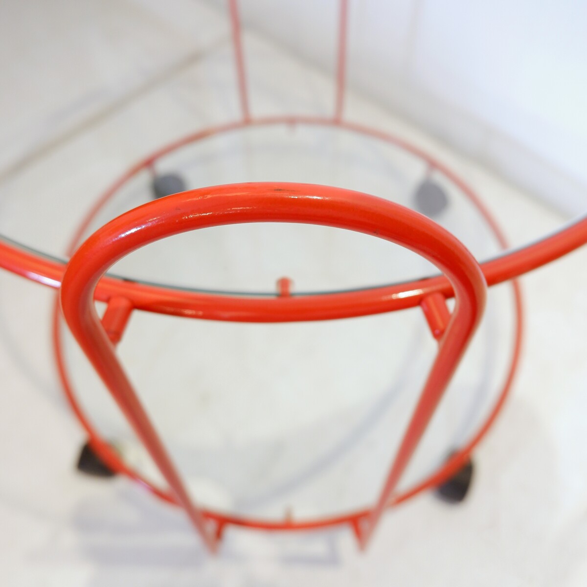 Metal and glass Serving Cart or Side Table - 1970