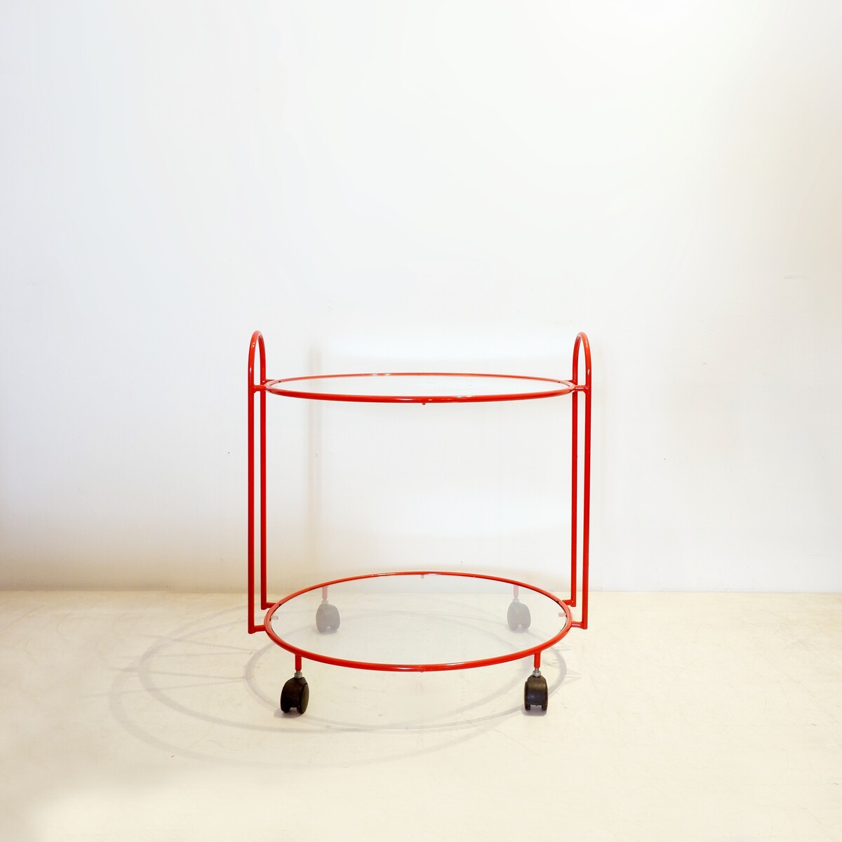 Metal and glass Serving Cart or Side Table - 1970