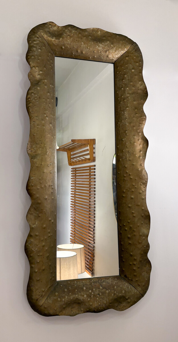 Metal Wall Mirror by Angelo Bragalini, Italy, 1970s