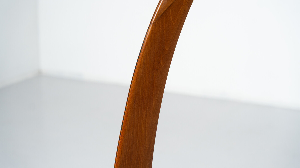 Mid-Century Arc Floor Lamp, Wood, Italy, 1950s