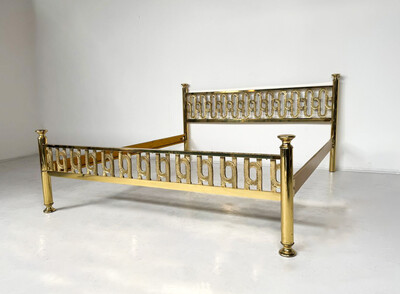 Mid-Century Brass Bed by Angelo Brotto, Esperia, Italy, 1970s