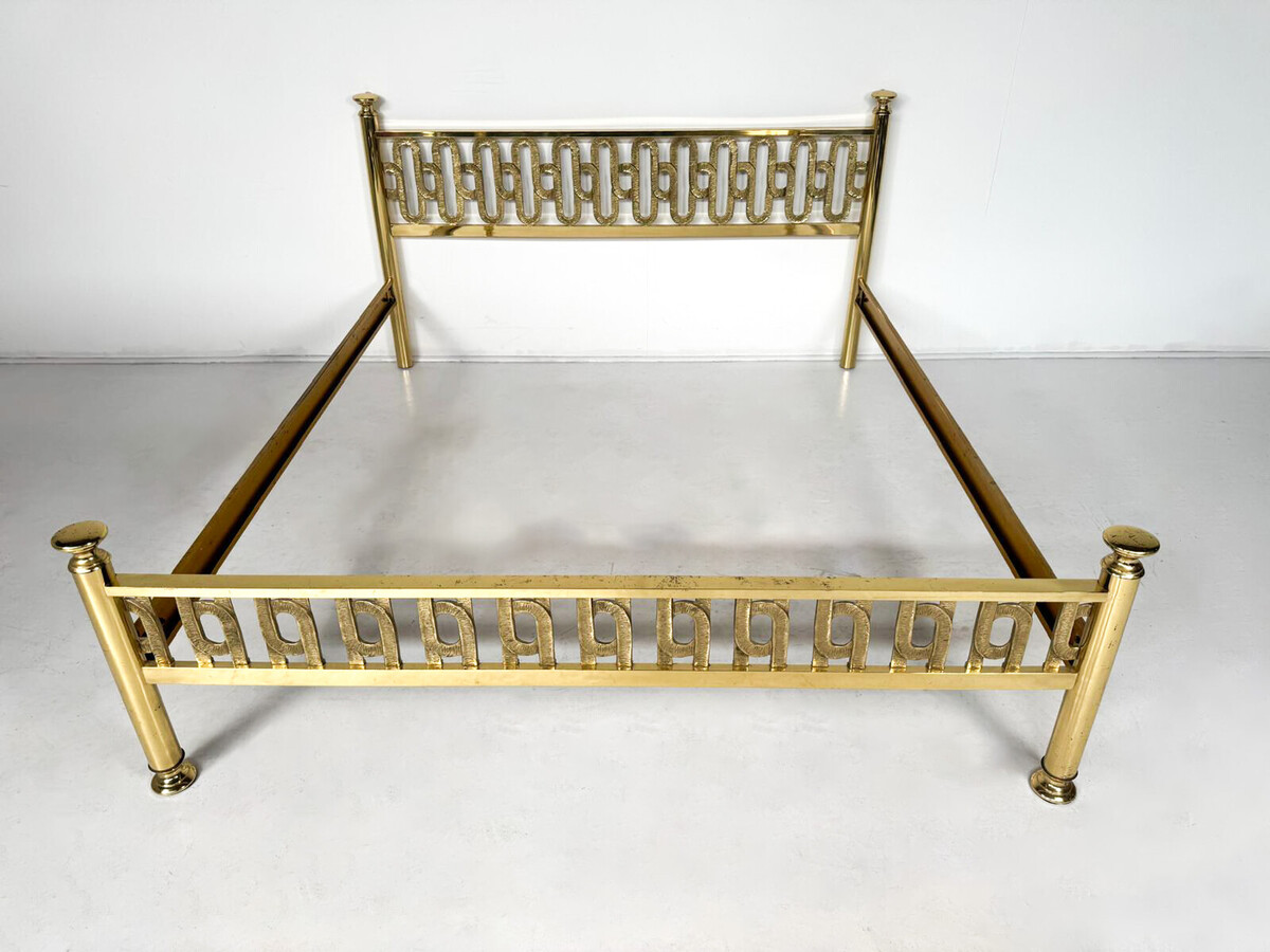 Mid-Century Brass Bed by Angelo Brotto, Esperia, Italy, 1970s