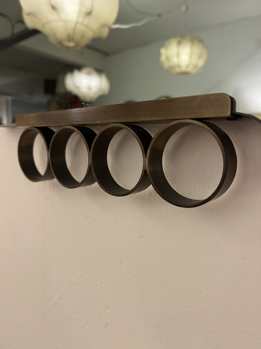 Mid-Century Brass Smoked Grey Mirror, Italian Design Manufacture by Modernindustria, 1970s