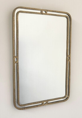Mid-Century Bronze Mirror by Angelo Brotto, signed, 1950s