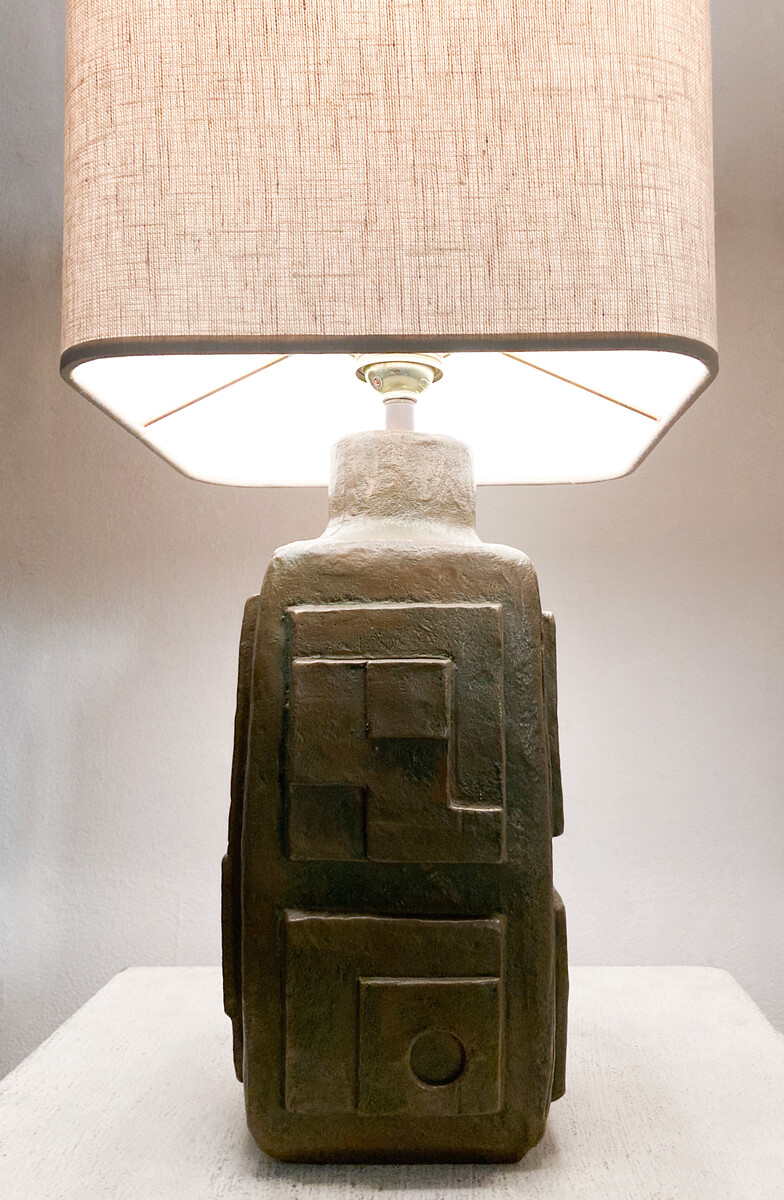 Mid-Century Brutalist Ceramic Lamp, 1960s