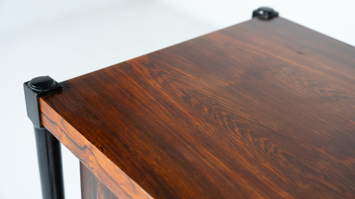 Mid-Century Cabinet with Rollers Shutters by Antonio Proserpio, Wood, Italy, 1960s - 2 Available