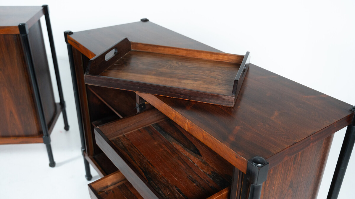 Mid-Century Cabinet with Rollers Shutters by Antonio Proserpio, Wood, Italy, 1960s - 2 Available