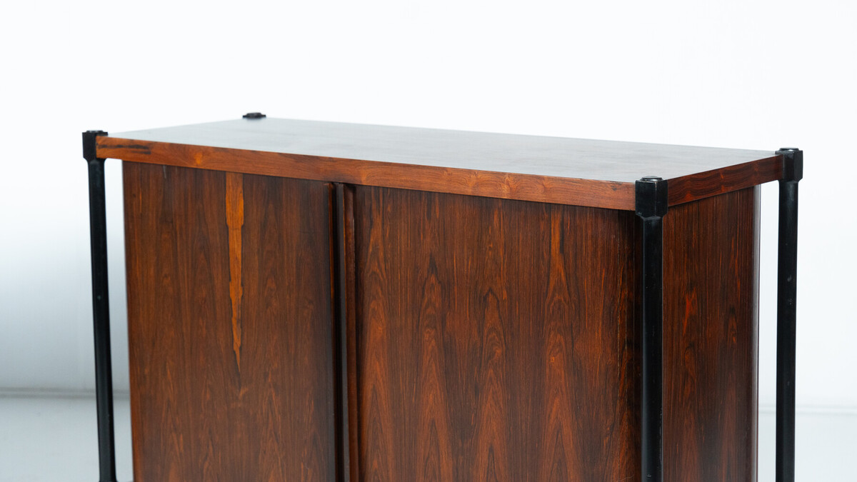 Mid-Century Cabinet with Rollers Shutters by Antonio Proserpio, Wood, Italy, 1960s - 2 Available