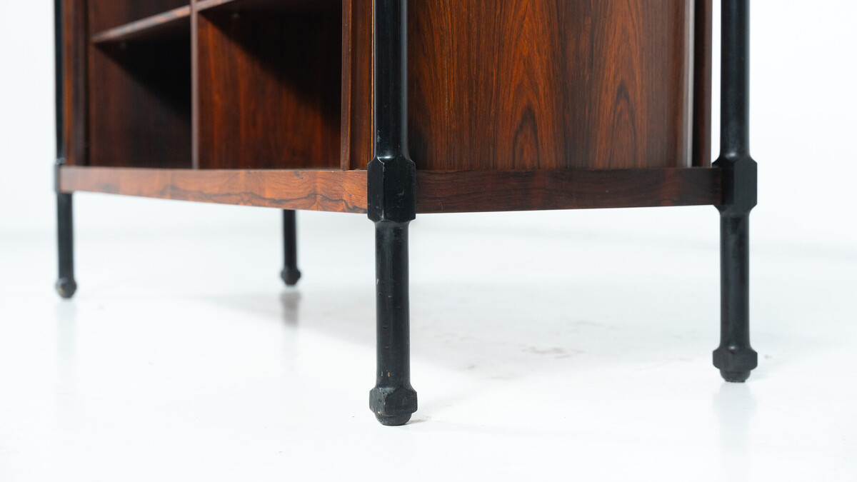 Mid-Century Cabinet with Rollers Shutters by Antonio Proserpio, Wood, Italy, 1960s - 2 Available