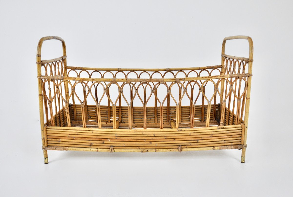 Mid Century Child's bed in rattan, Italy 1960's