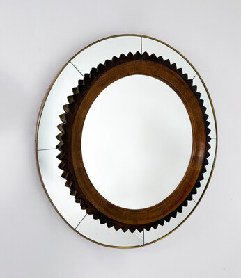 Mid-century Circular Wall Mirror by Fratelli Marelli, Italy, 1950s