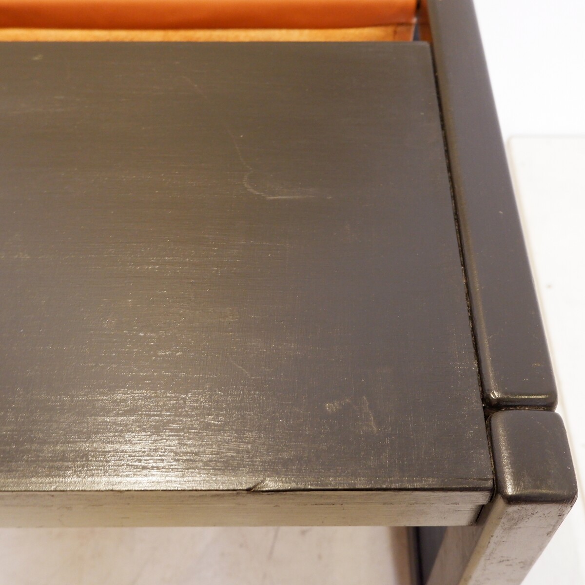 Mid-Century Coffee table with leather magazine rack