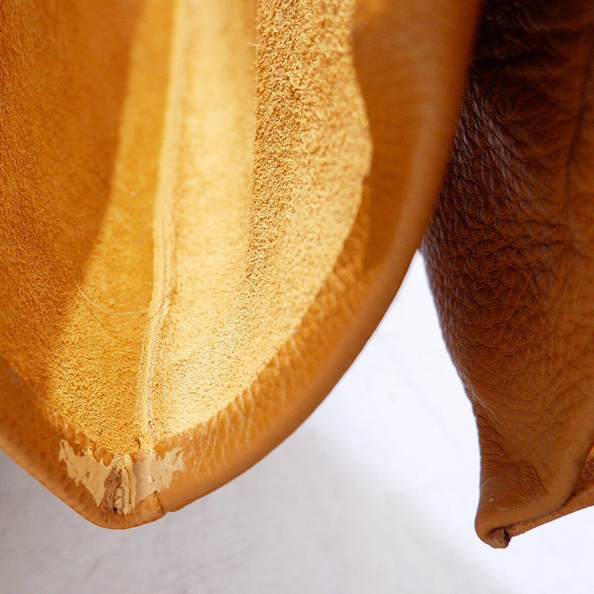Mid-Century Coffee table with leather magazine rack