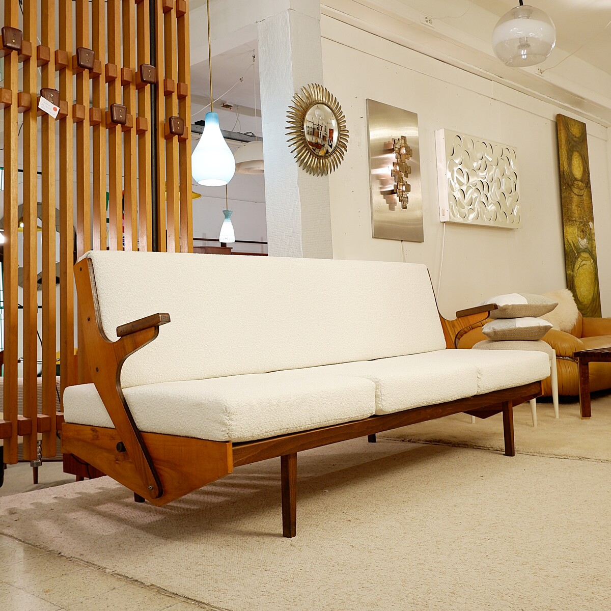 Mid-Century Convertible Sofa from Opp Drevovyroba, 1970s - New upholstery