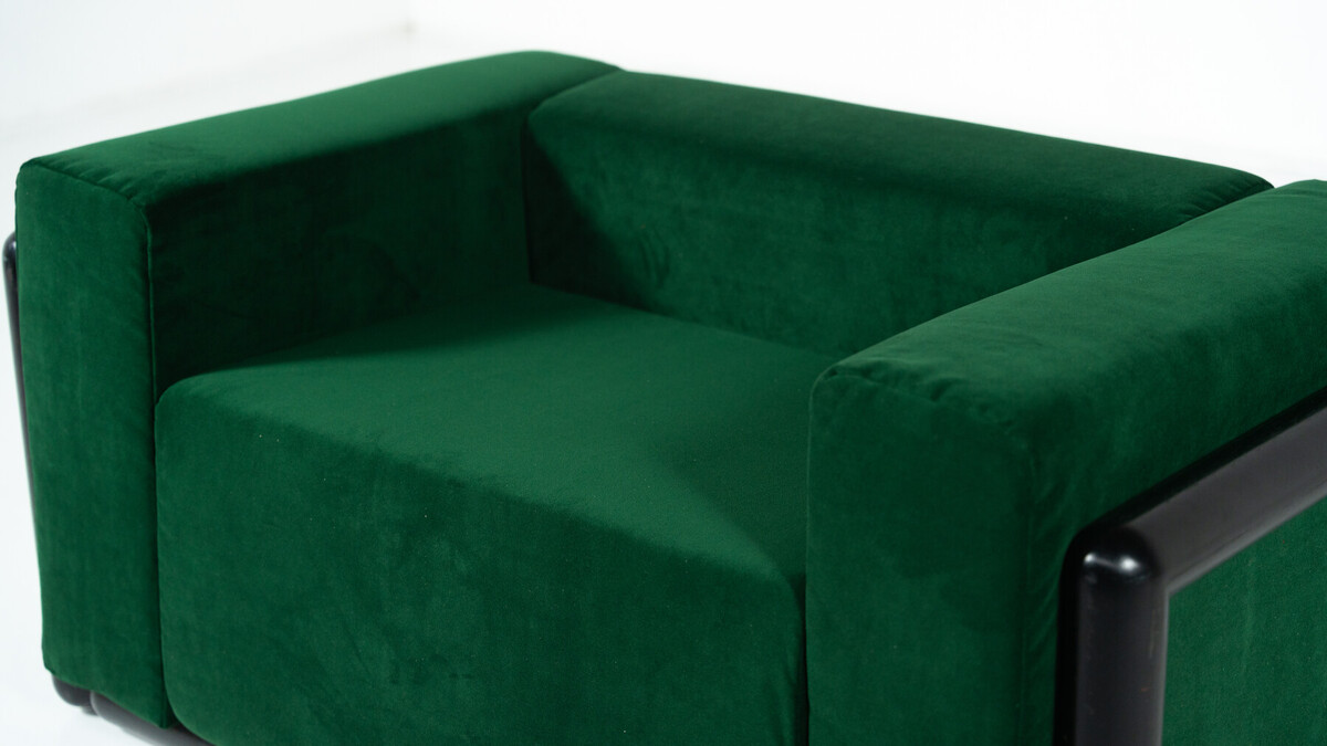 Mid-Century Cornaro Armchair by Carlo Scarpa for S.Gavina, Italy, 1970s - New Upholstery