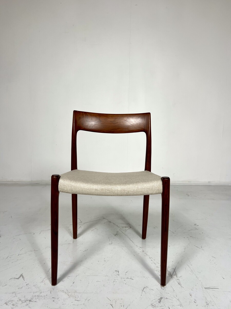 Mid-Century Dining Chairs, Model 77By Niels Otto for Möller, Denmark, Set of 6