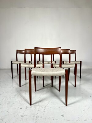 Mid-Century Dining Chairs, Model 77By Niels Otto for Möller, Denmark, Set of 6