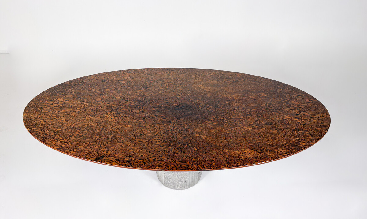 Mid-Century Dining Table by Maurizo Salvato for Saporiti, Italy, 1970s