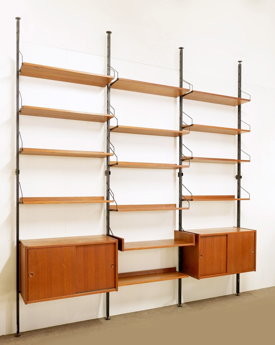 Mid-century Floor-To-Ceiling Wall Unit - 1960s