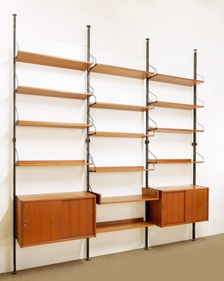 Mid-century Floor-To-Ceiling Wall Unit - 1960s