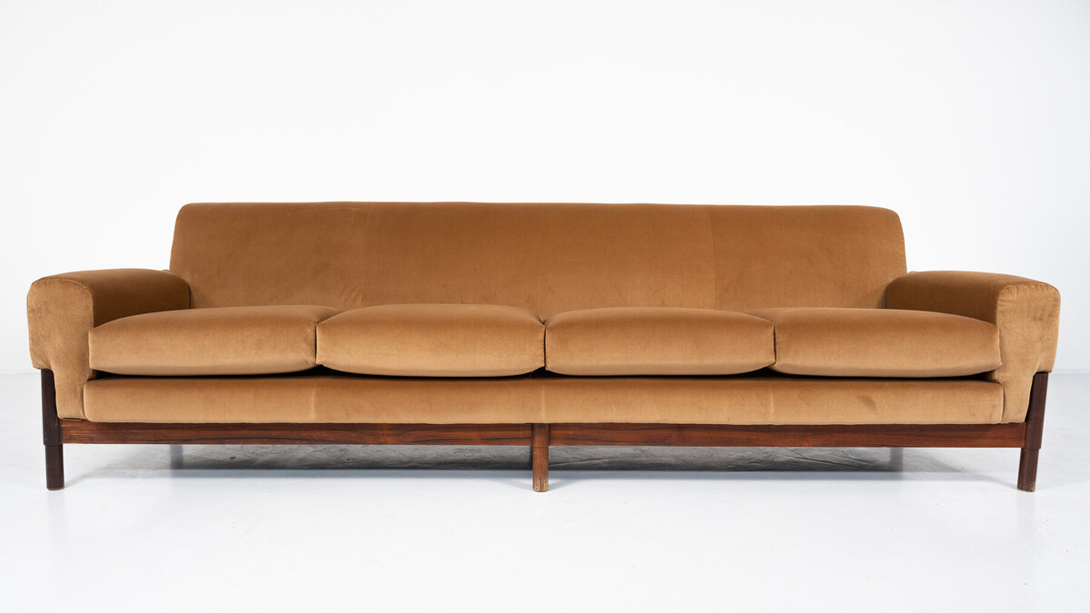 Mid-Century Four Seater Sofa by Saporiti, Italy, 1960s - New Upholstery