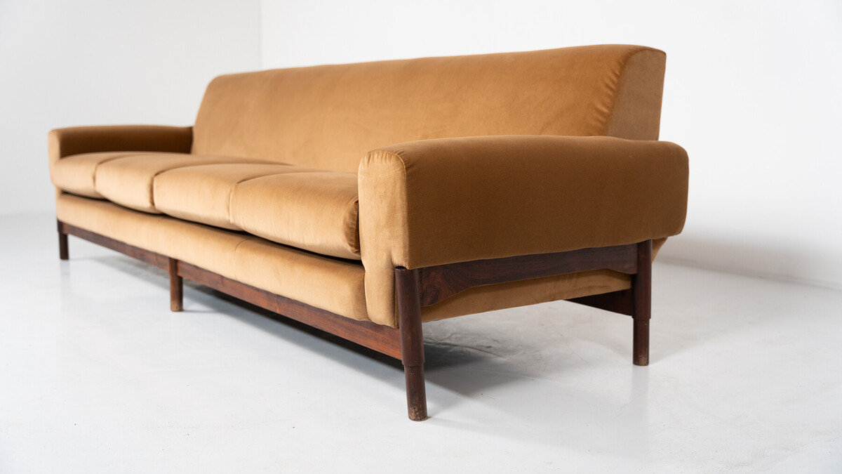 Mid-Century Four Seater Sofa by Saporiti, Italy, 1960s - New Upholstery